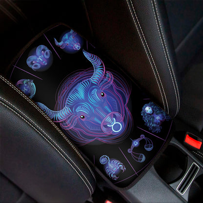 Taurus And Astrological Signs Print Car Center Console Cover