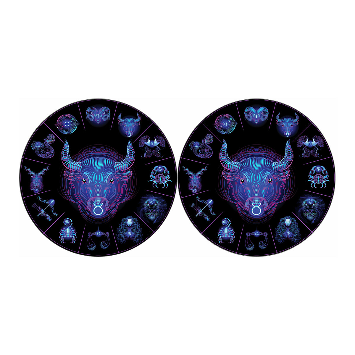 Taurus And Astrological Signs Print Car Coasters