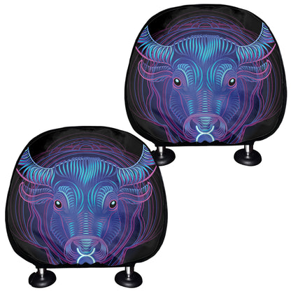 Taurus And Astrological Signs Print Car Headrest Covers