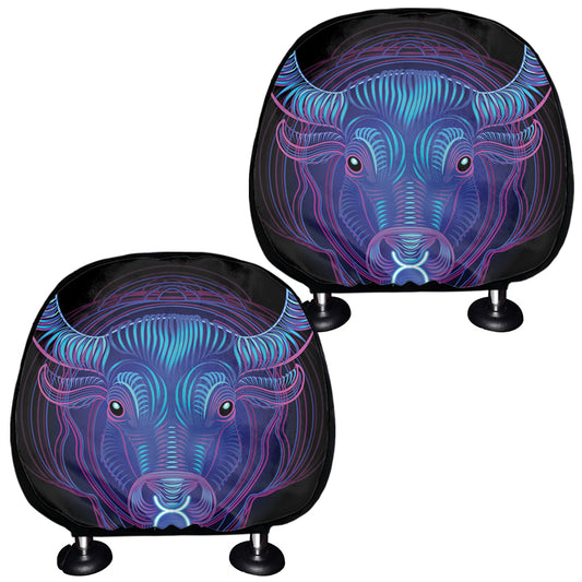 Taurus And Astrological Signs Print Car Headrest Covers