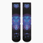 Taurus And Astrological Signs Print Crew Socks