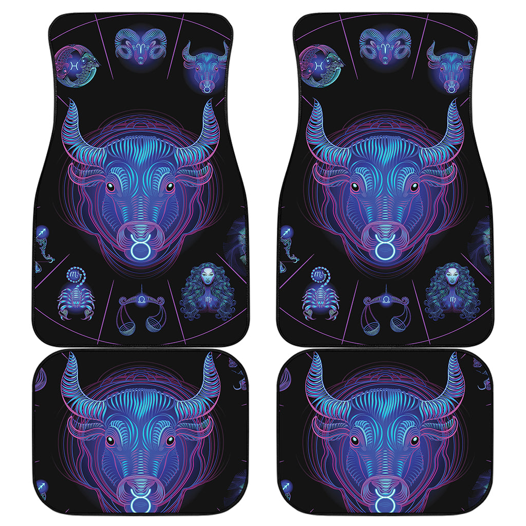 Taurus And Astrological Signs Print Front and Back Car Floor Mats