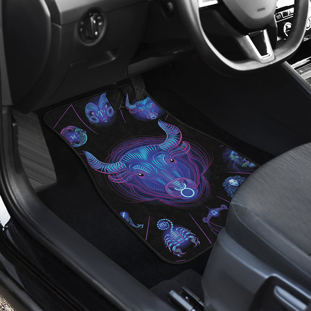 Taurus And Astrological Signs Print Front and Back Car Floor Mats