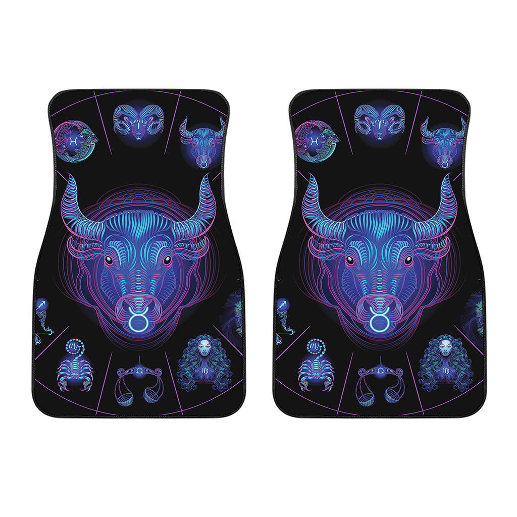 Taurus And Astrological Signs Print Front Car Floor Mats