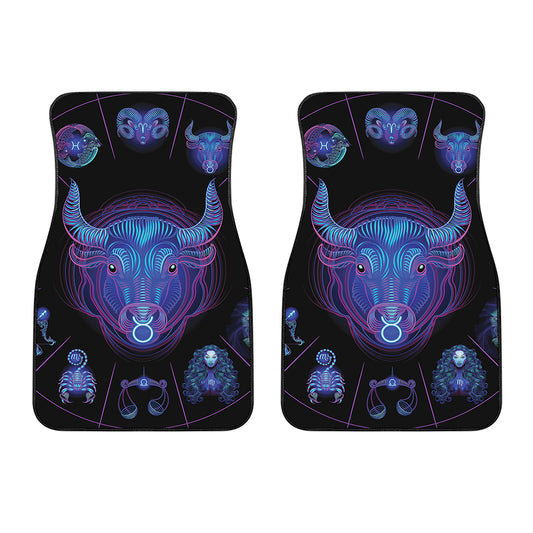 Taurus And Astrological Signs Print Front Car Floor Mats