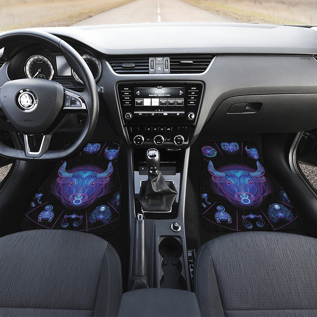 Taurus And Astrological Signs Print Front Car Floor Mats