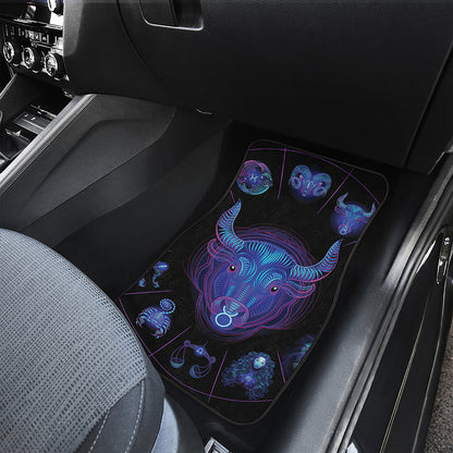 Taurus And Astrological Signs Print Front Car Floor Mats