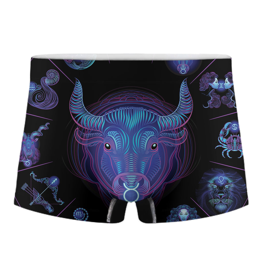 Taurus And Astrological Signs Print Men's Boxer Briefs