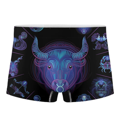 Taurus And Astrological Signs Print Men's Boxer Briefs