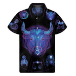 Taurus And Astrological Signs Print Men's Short Sleeve Shirt
