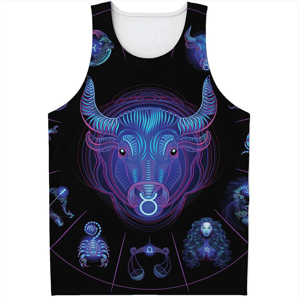 Taurus And Astrological Signs Print Men's Tank Top