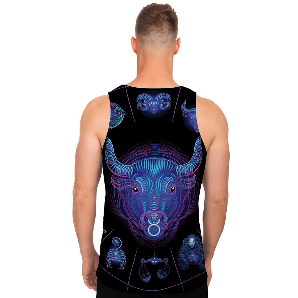 Taurus And Astrological Signs Print Men's Tank Top