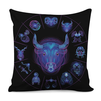 Taurus And Astrological Signs Print Pillow Cover