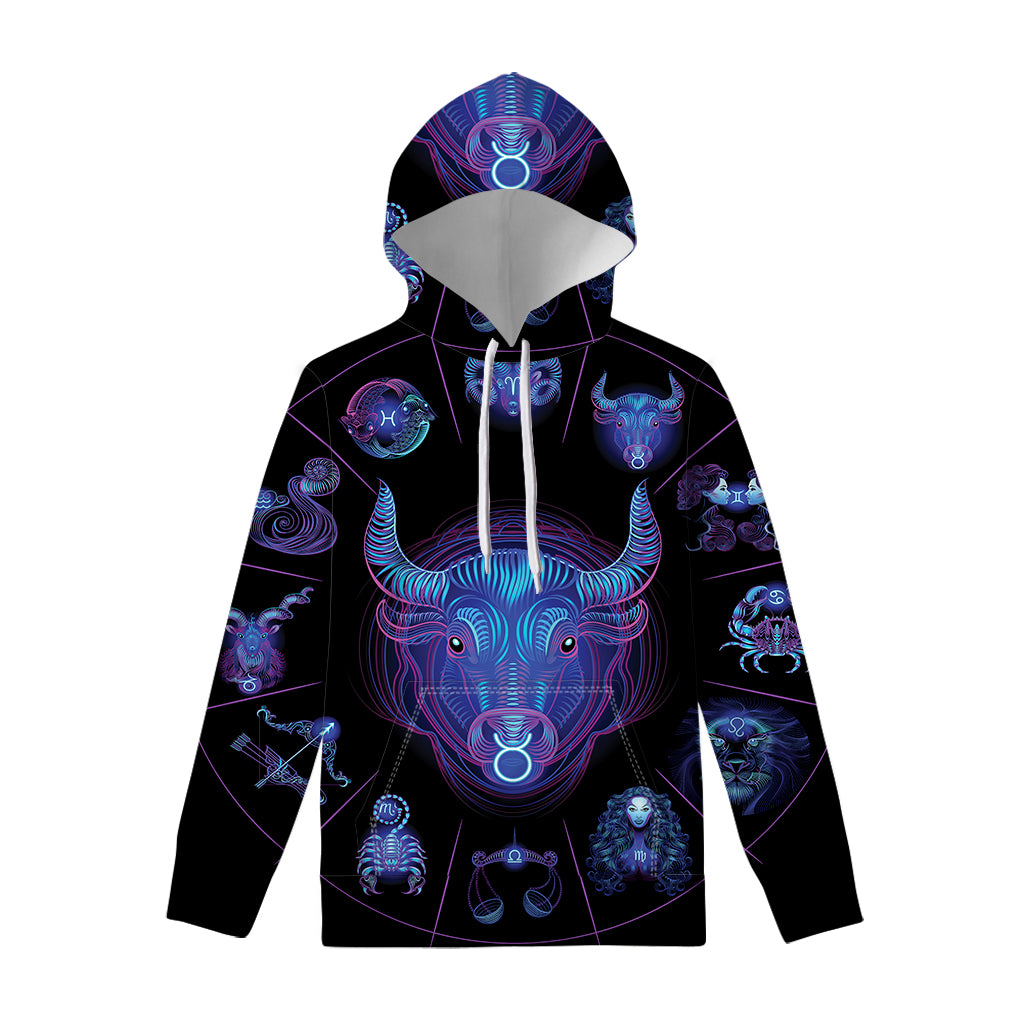 Taurus And Astrological Signs Print Pullover Hoodie