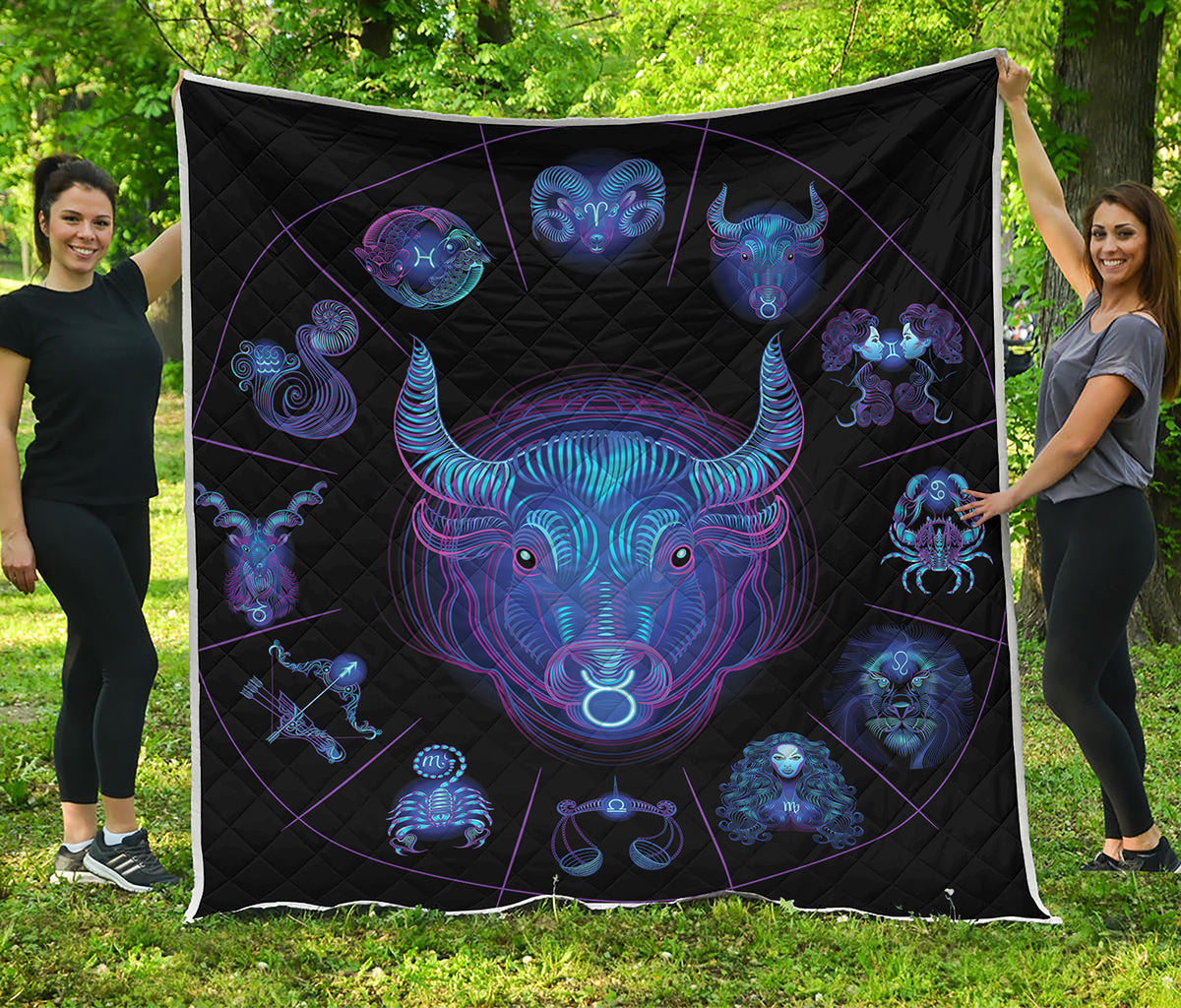 Taurus And Astrological Signs Print Quilt