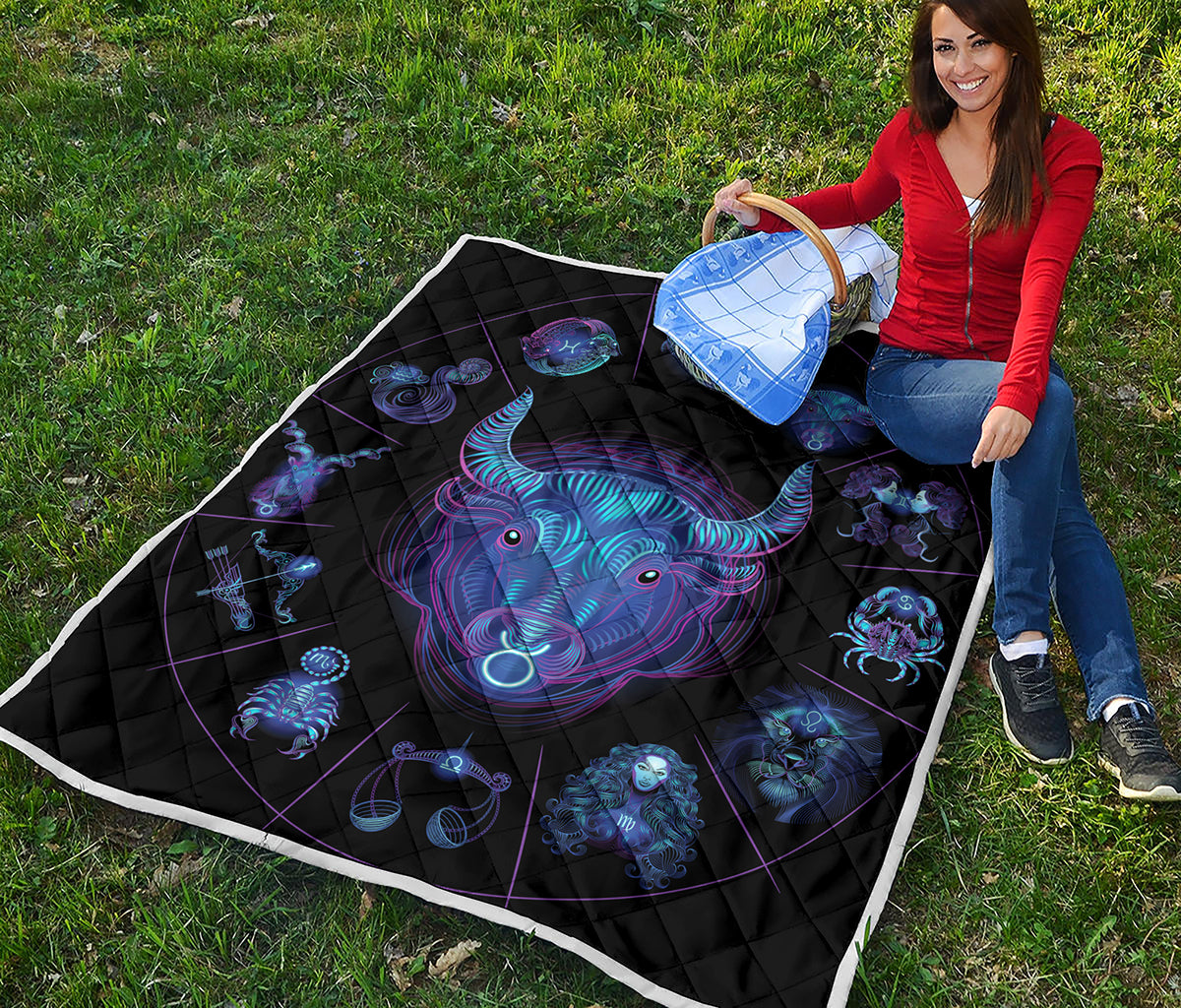 Taurus And Astrological Signs Print Quilt