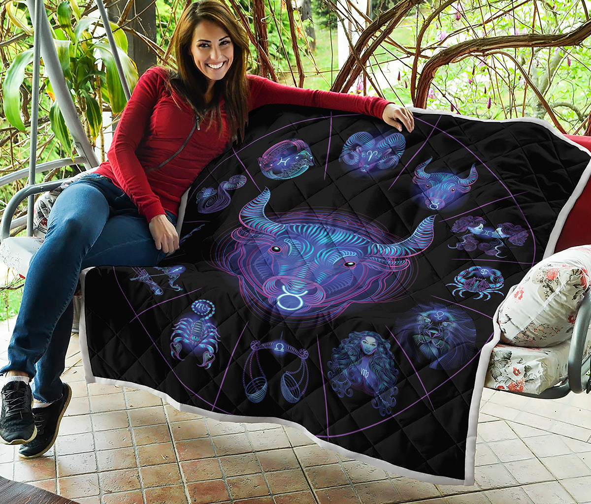 Taurus And Astrological Signs Print Quilt