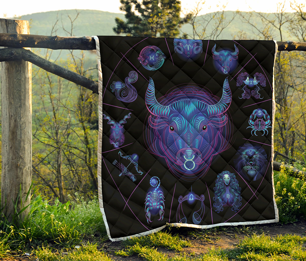 Taurus And Astrological Signs Print Quilt