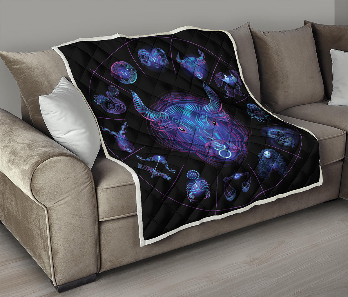 Taurus And Astrological Signs Print Quilt