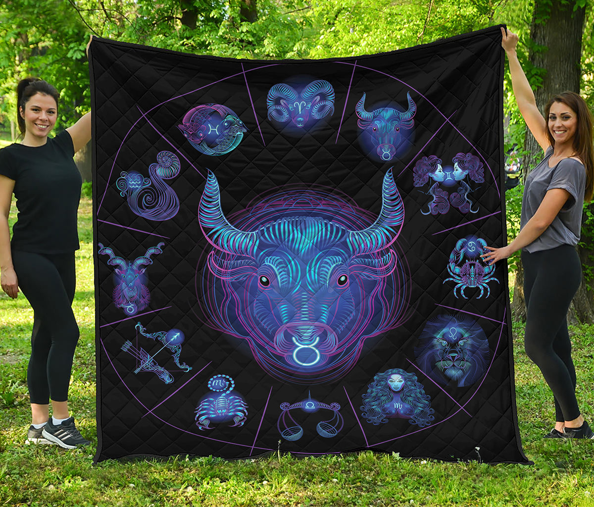 Taurus And Astrological Signs Print Quilt