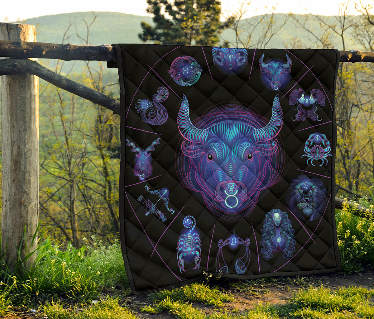 Taurus And Astrological Signs Print Quilt