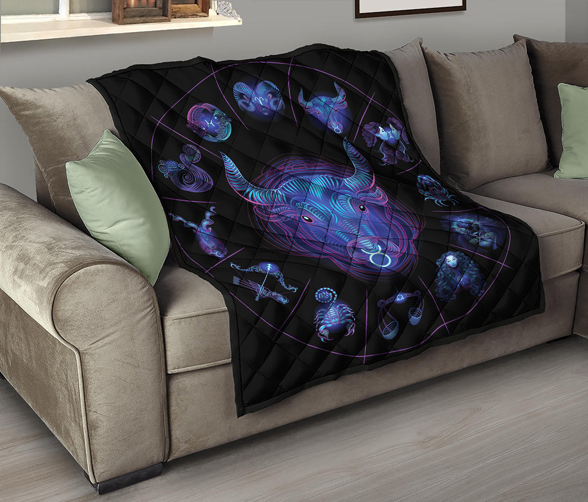 Taurus And Astrological Signs Print Quilt