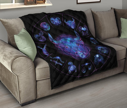 Taurus And Astrological Signs Print Quilt