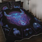 Taurus And Astrological Signs Print Quilt Bed Set