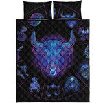 Taurus And Astrological Signs Print Quilt Bed Set
