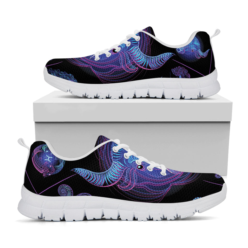 Taurus And Astrological Signs Print White Sneakers