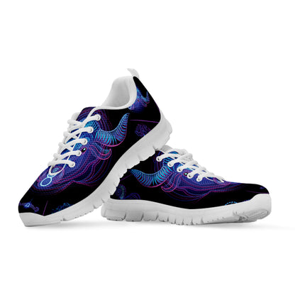 Taurus And Astrological Signs Print White Sneakers