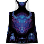 Taurus And Astrological Signs Print Women's Racerback Tank Top