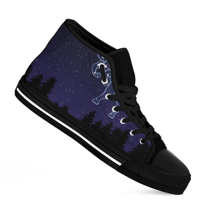 Taurus Constellation Print Black High Top Shoes