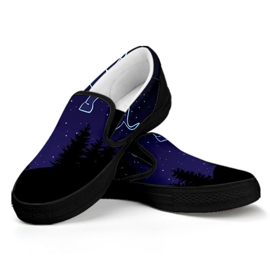 Taurus Constellation Print Black Slip On Shoes