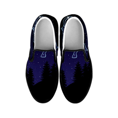 Taurus Constellation Print Black Slip On Shoes