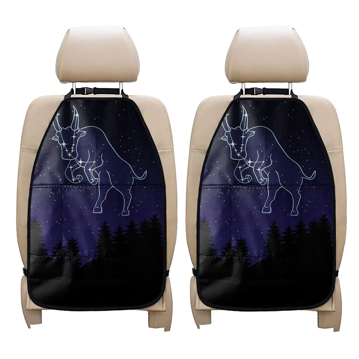 Taurus Constellation Print Car Seat Organizers