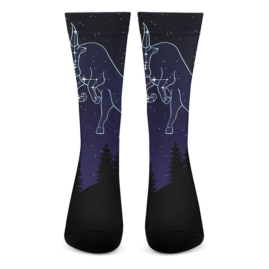 Taurus Constellation Print Crew Socks