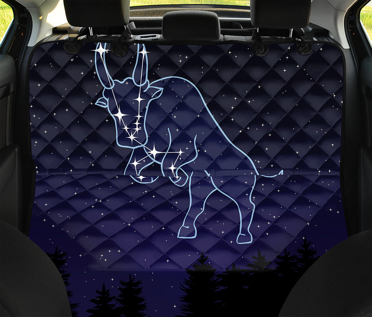 Taurus Constellation Print Pet Car Back Seat Cover