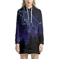 Taurus Constellation Print Pullover Hoodie Dress