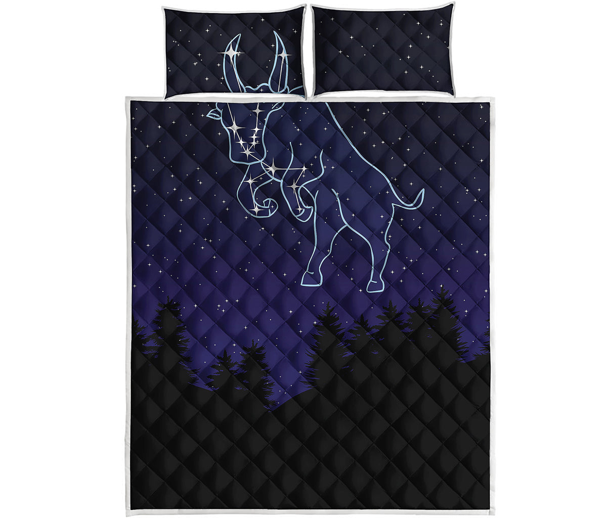 Taurus Constellation Print Quilt Bed Set