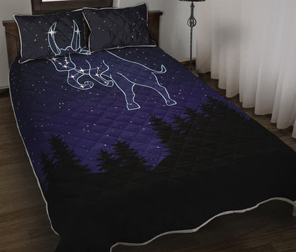Taurus Constellation Print Quilt Bed Set