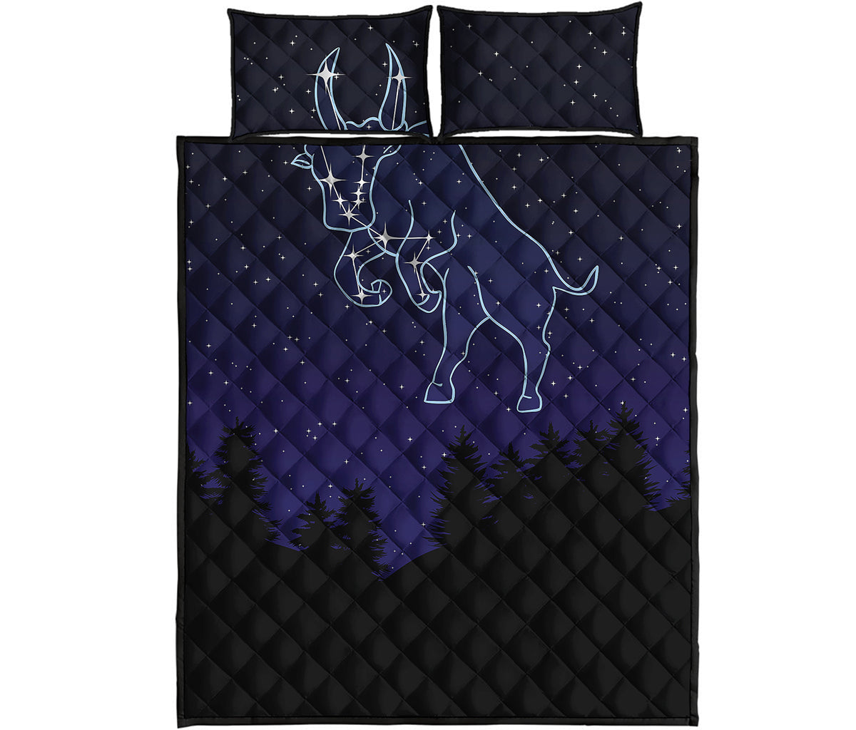Taurus Constellation Print Quilt Bed Set