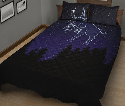 Taurus Constellation Print Quilt Bed Set