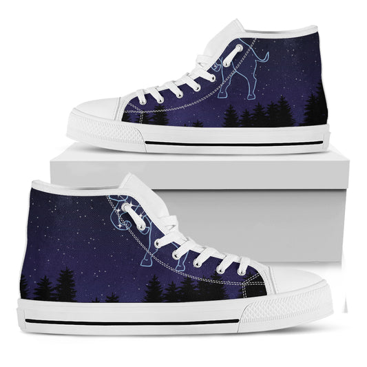 Taurus Constellation Print White High Top Shoes