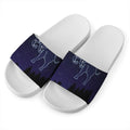 Taurus Constellation Print White Slide Sandals