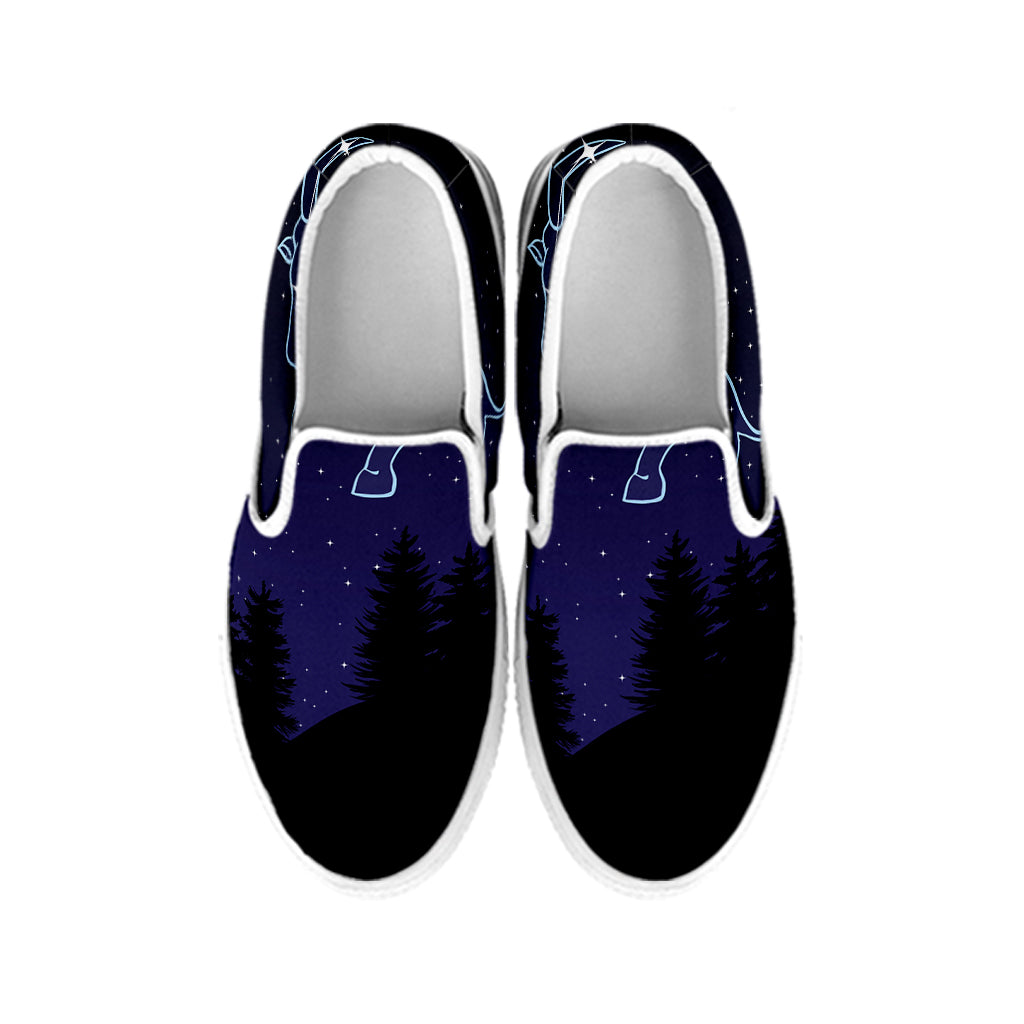 Taurus Constellation Print White Slip On Shoes