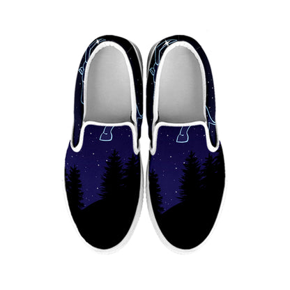 Taurus Constellation Print White Slip On Shoes