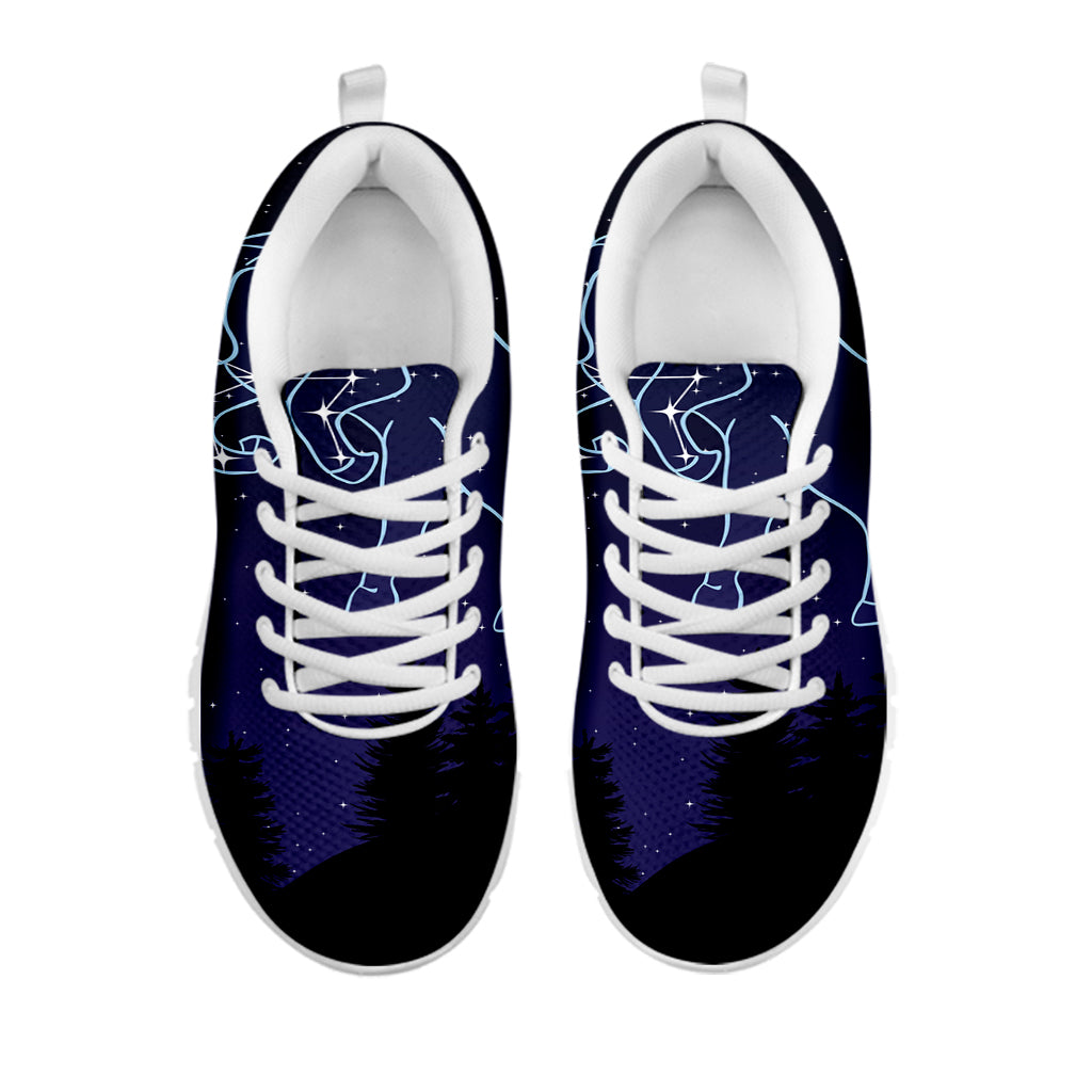 Taurus Constellation Print White Sneakers