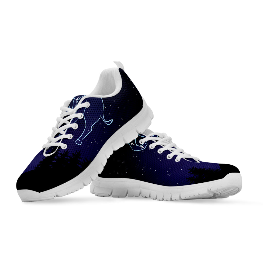 Taurus Constellation Print White Sneakers