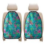 Teal Aloha Tropical Pattern Print Car Seat Organizers